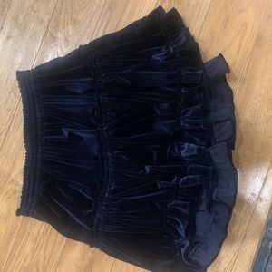 Misa Los Angeles Navy Velvet Mini Skirt